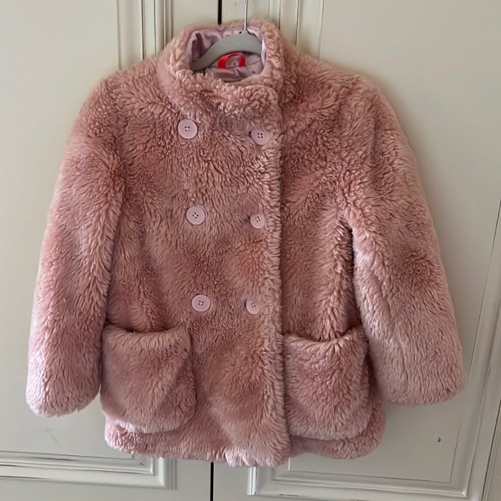 Pink fur coat